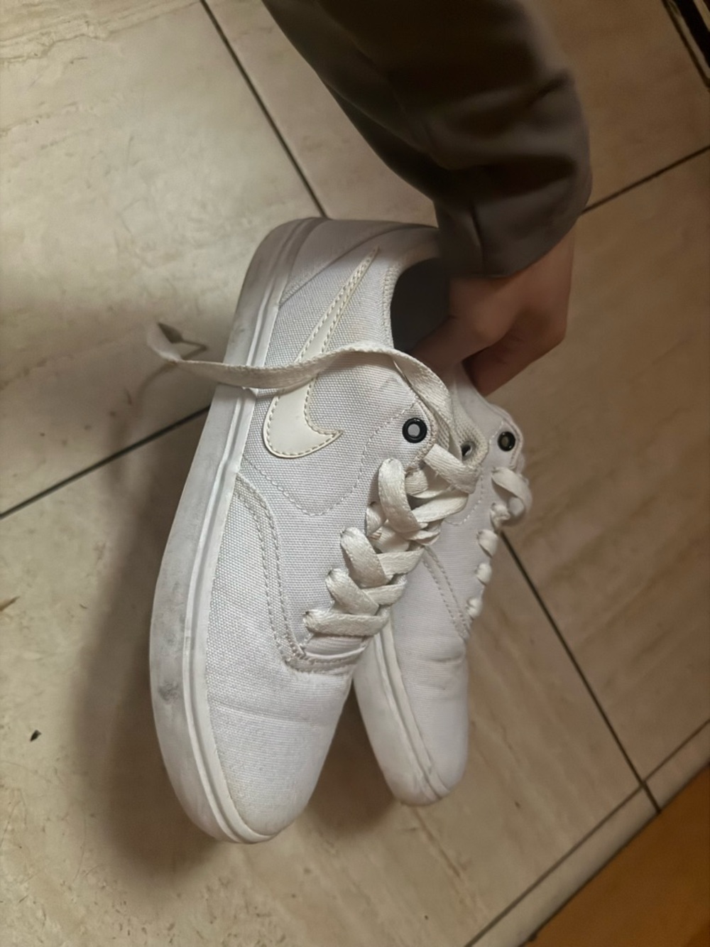 Nike White Canvas Low-Top Sneakers